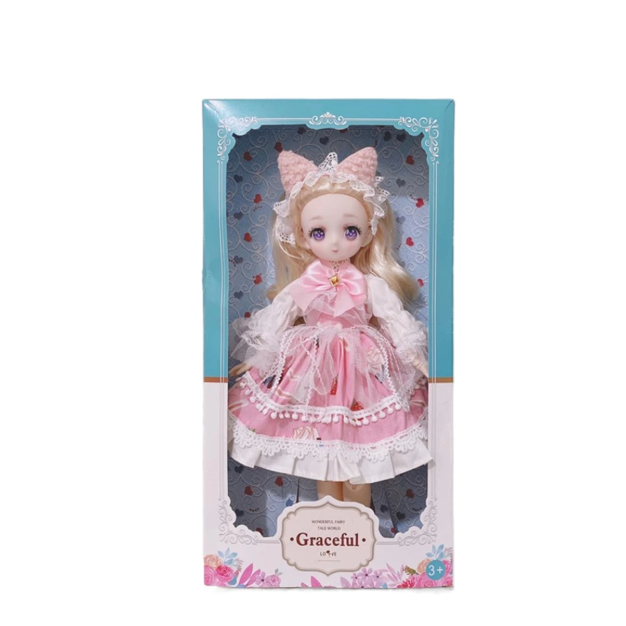 BJD Girl Dolls 30cm Kawaii 6 Points Joint Movable Dolls With Fashion Clothes Soft Hair Dress Up Girl Toys Birthday Gift Doll New