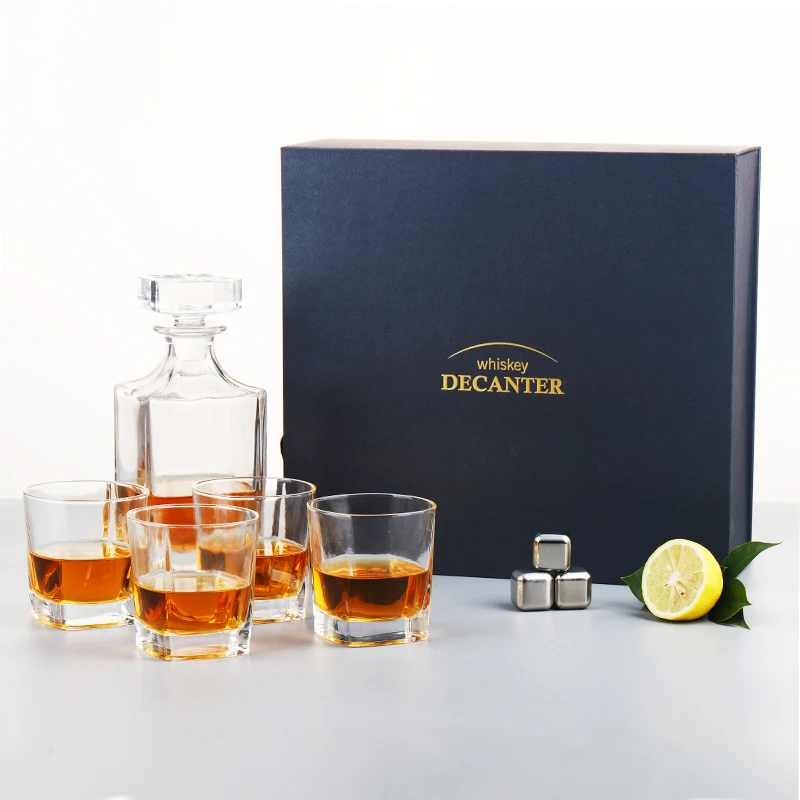 Amazon Top Seller Factory Wholesale 750ml Personalized Whiskey Decanter Wooden Box