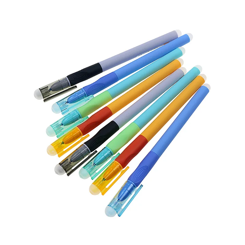 BECOL Wholesale Water-based Gel Ink Pen Protect Hand Heat Sensitive Erasable Pen Cute Student Plastic Gel Pen with Eraser