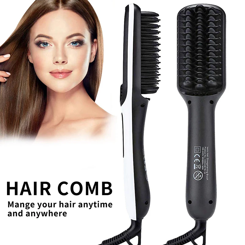 Beard Straightener for Men Ionic Heated Comb Hair Beard Straightening Brush