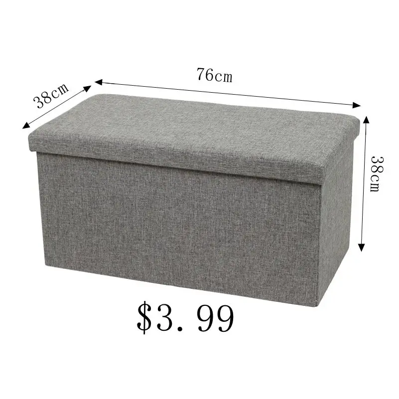 Складной стул для ног Bailey Grey из льняной ткани