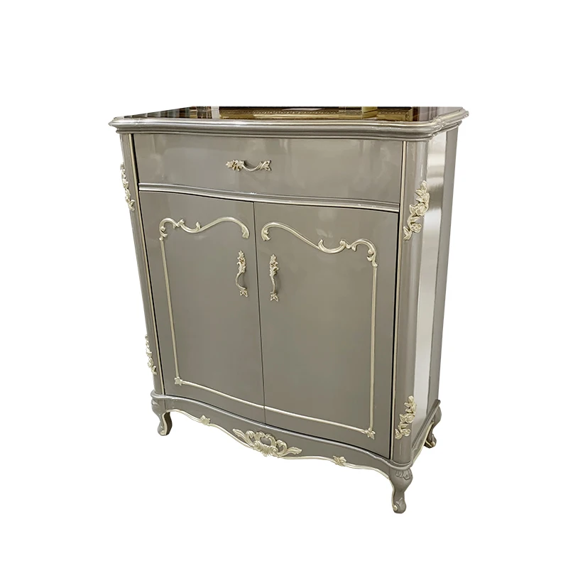 MO LAN European style solid wood carved luxury living room porch partition foyer storage household shoe cabinet