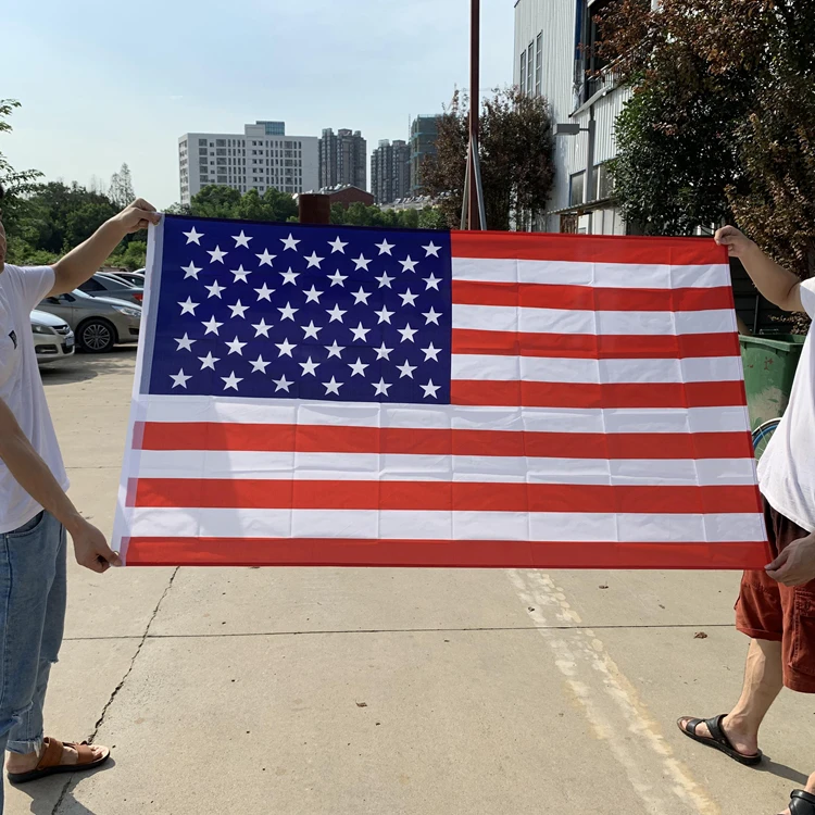 Outdoors 3x5 ft American Flag USA Flag Made from Cotton Embroidered Stars Sewn Stripes Vivid Color Double Stitched