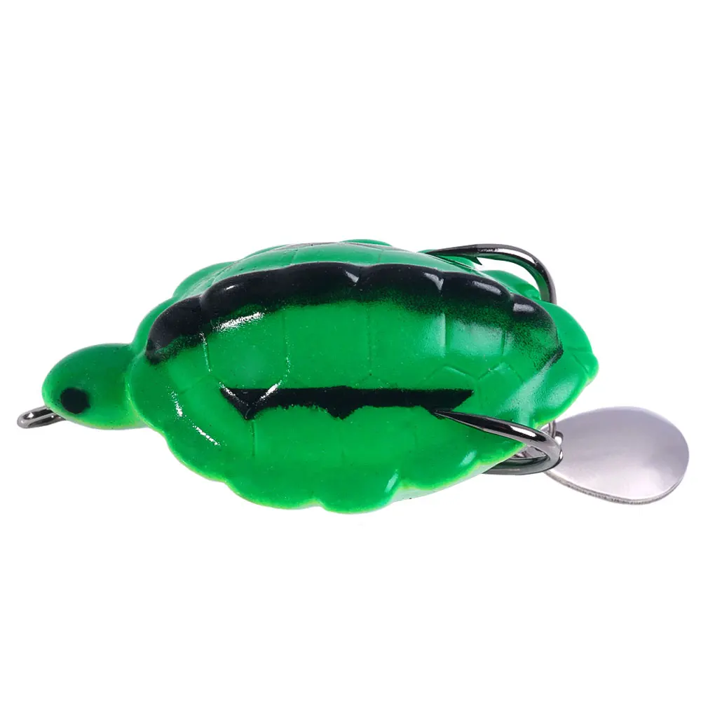 5.5CM 13.4G Wholesale Topwater turtle Lure Soft Fishing frog Lures with Spinner spoon Artificial Turtle Bait