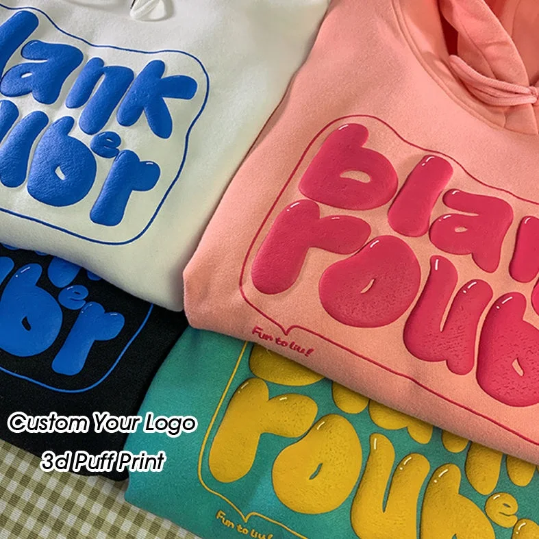 RUYI Custom logo 3d puff print hoodies mens clothing heavyweight streetwear puff printing hoodie manufacturer