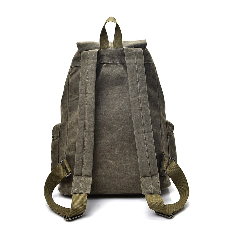 2020 fashion newest outdoor school rucksack waxed canvas waterproof hiking traveling backpack bag