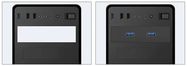 PC Case Front Panel Dual USB 3.0 port+Type c+Power Switch+Reset Switch+LED+Audio I/O Mount Board with Plastic Case Bracket