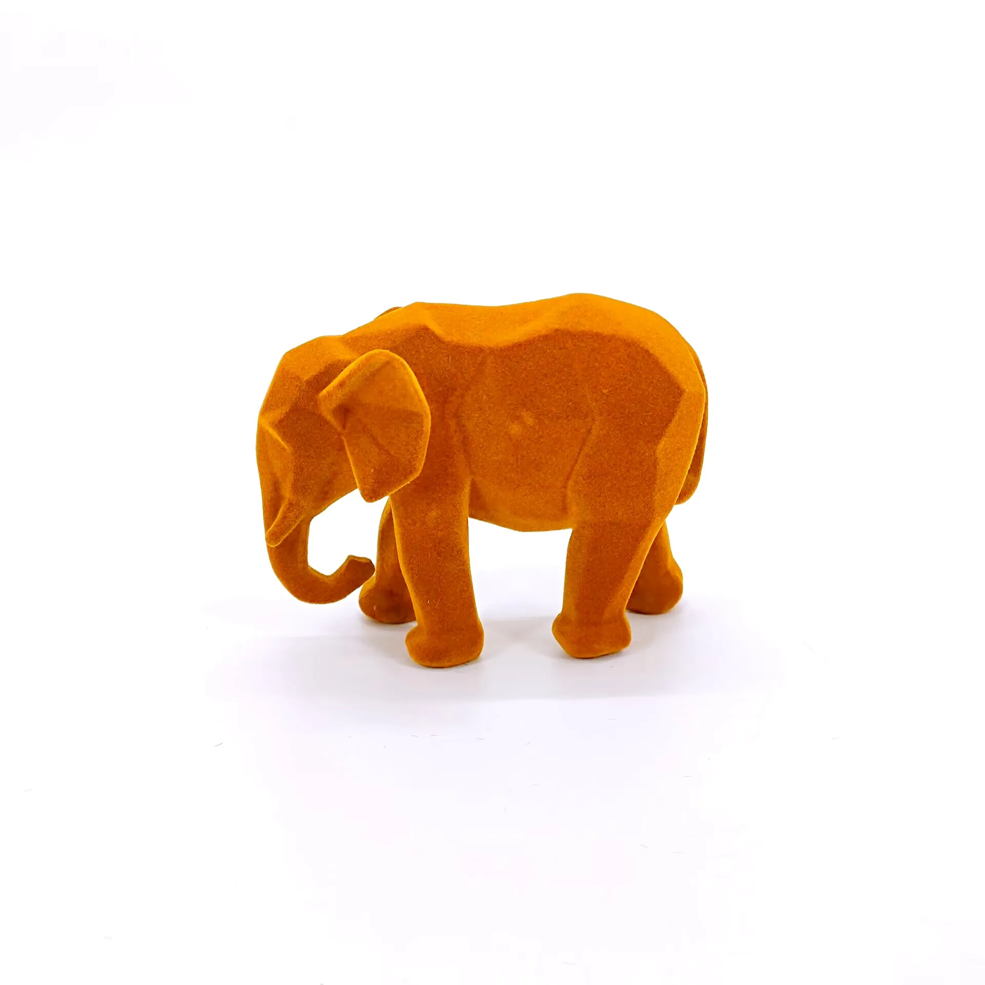 Custom Design Flocked Animal Statues Home Decor Brown Simulation Elephant Sculpture Decoration Artificial Figurine Resin Europe