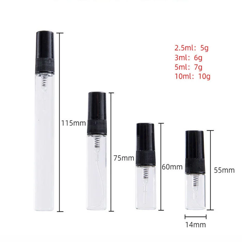 Clear Glass 5ml 10ml 15ml Small Mini Spray Bottles Empty Fine Mist Sprayer Perfume Bottle For Travel