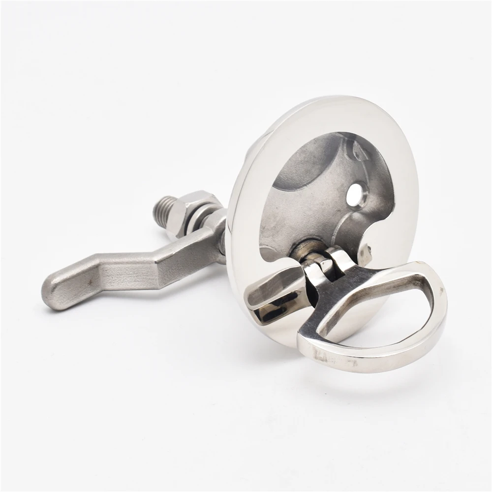 Hot sale stainless steel turning lock door hatch cabinet lit /pull ring boat pull hatch latch lift ring
