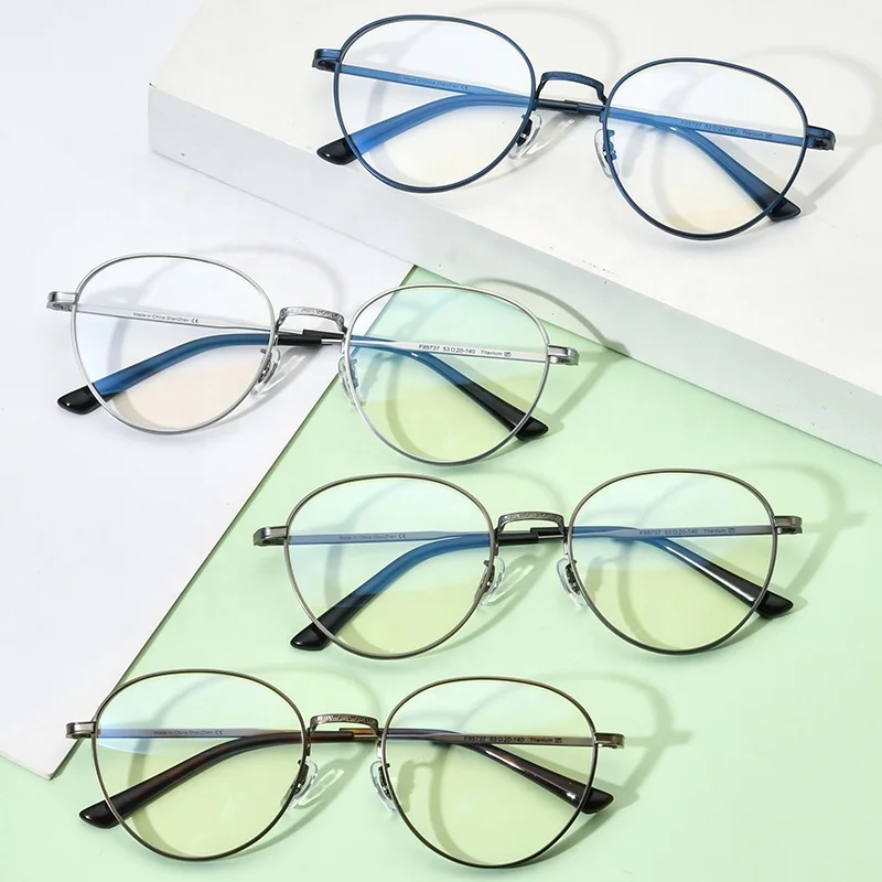 Titanium Glasses Frame Men Vintage Round Myopia Optical Prescription Eyeglasses Women 2023 New Retro Eyewear