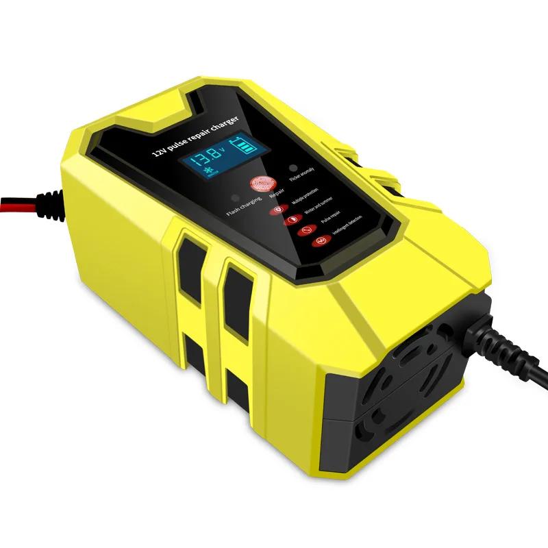 2023 Newest Pulse Repair Automatic Car Battery Charger 12V 6A AC-110-230V Chargers Auto Motorcycle Wet Dry Lead Acid AGM