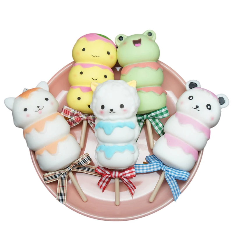 Artificial Japanese Kawaii TPR Soft Rubber Squeeze Slow Rising Cute Animal Mochi Squishy Toys