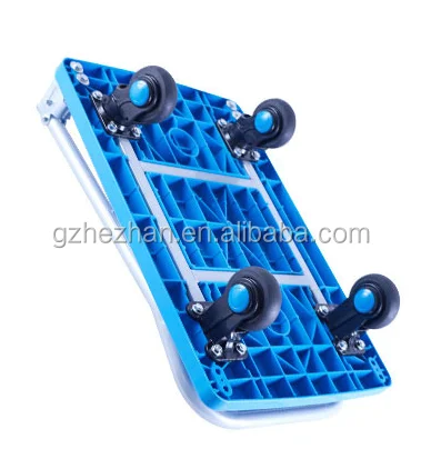 
Warehouse Folding Luggage Cart Luggage Trolley Hand Platform Cart Rolling Flatbed Cart Push Dolly for Loading 