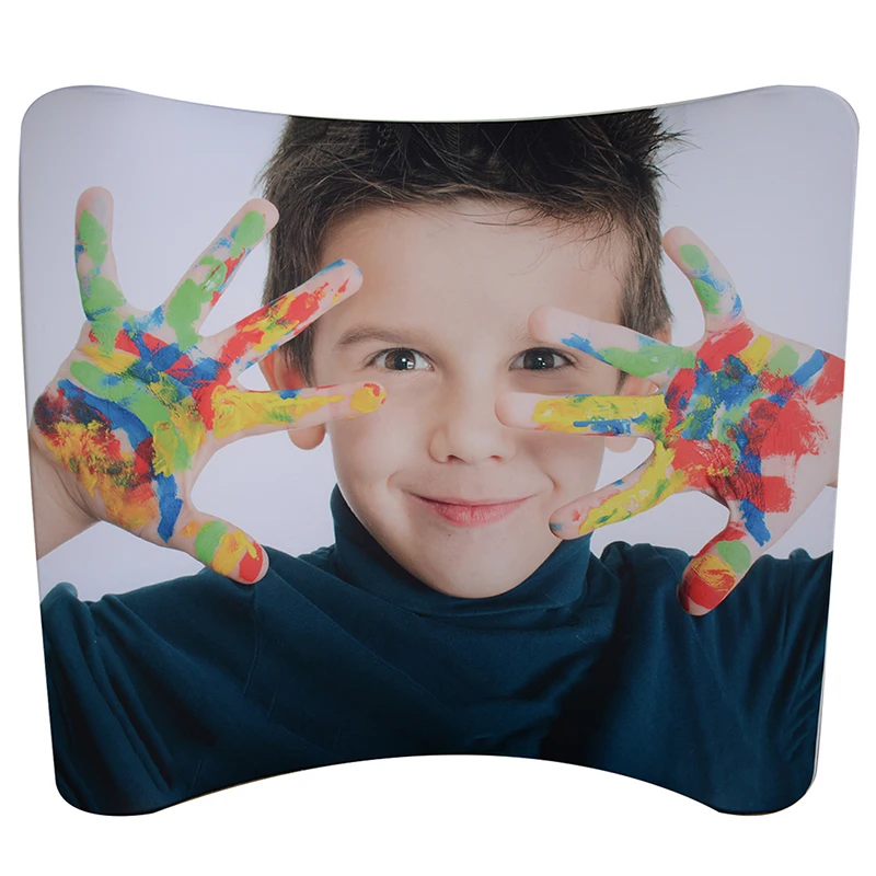 Portable advertising tension fabric display aluminium event exhibition curved floor backdrop banner stand