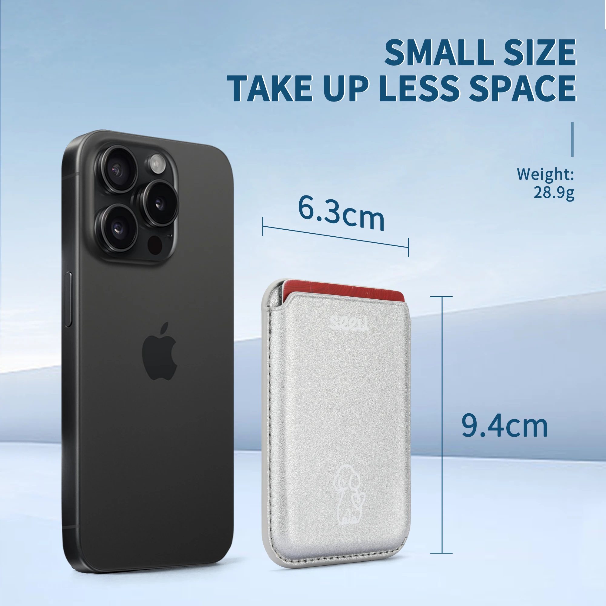 New Design Magnet Phone Card Case Wallet RFID Blocking Minimalist Slim Leather Magnetic Credit Card Holder Wallet