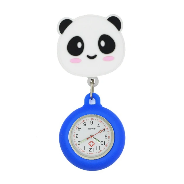 Panda Novel Design Pocket FOB Watches Pin Clip Breast Brooch Nursing Quartz Watch