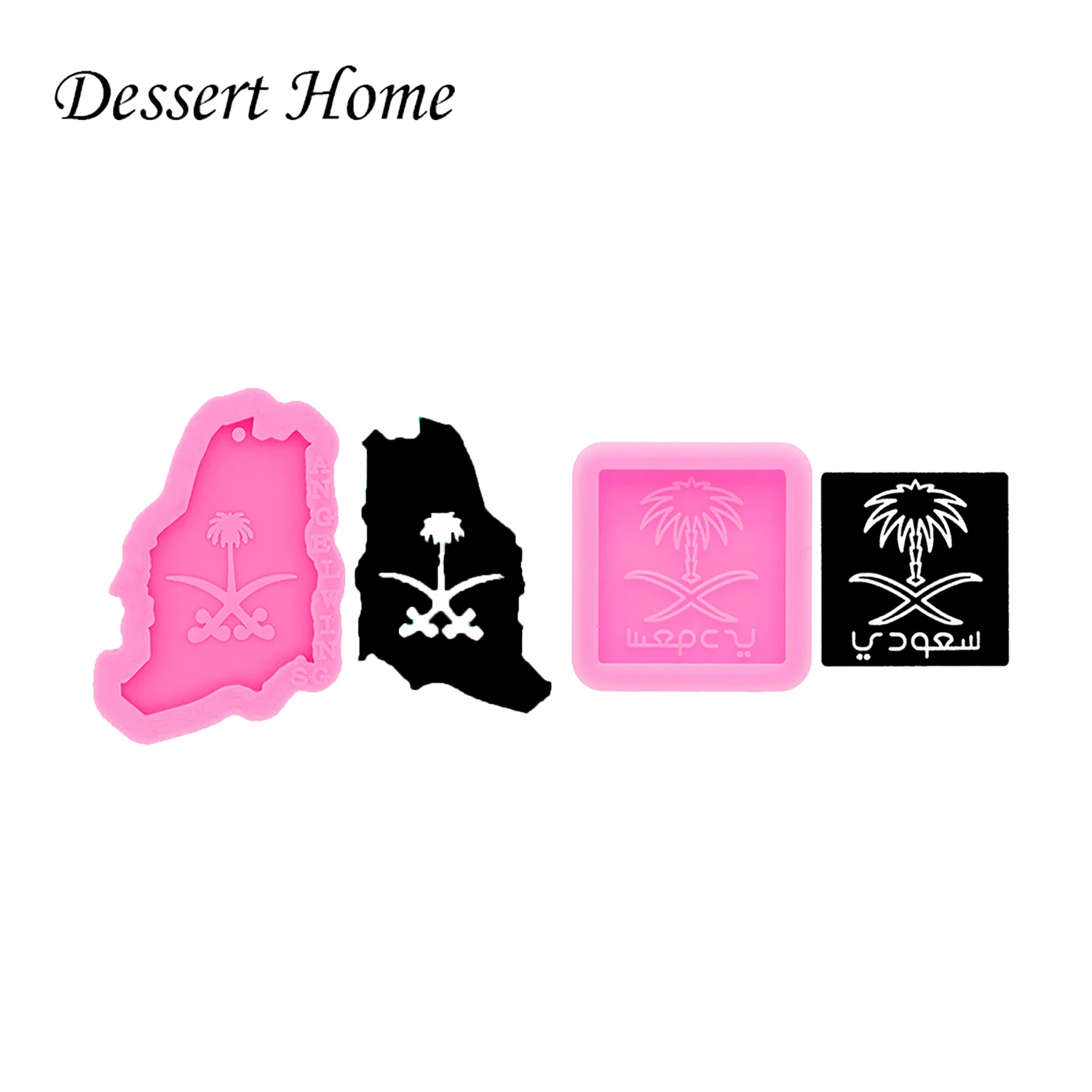 DY0425 Shiny Arab map shape Keychain Jewelry Epoxy Mould Resin Crafting Tools Necklace Silicone Mold High Quality