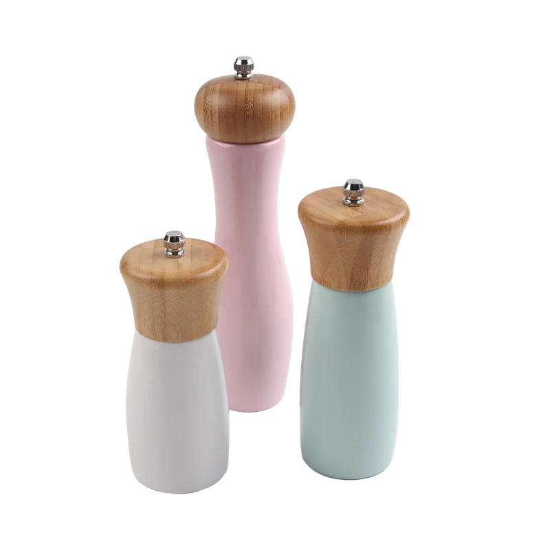 New styles  bamboo Salt and Pepper Grinder Kitchen Cooking Tools Wooden Grinder Set