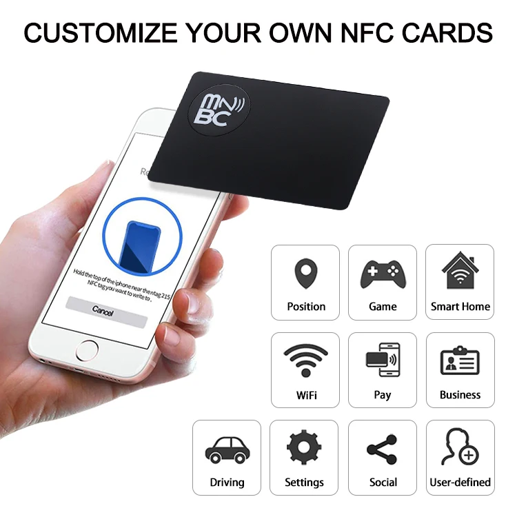 Manufacturer Customized Metal Nfc Business Card Memory Matt Black Blank Rfid Metal Contactless Business Card