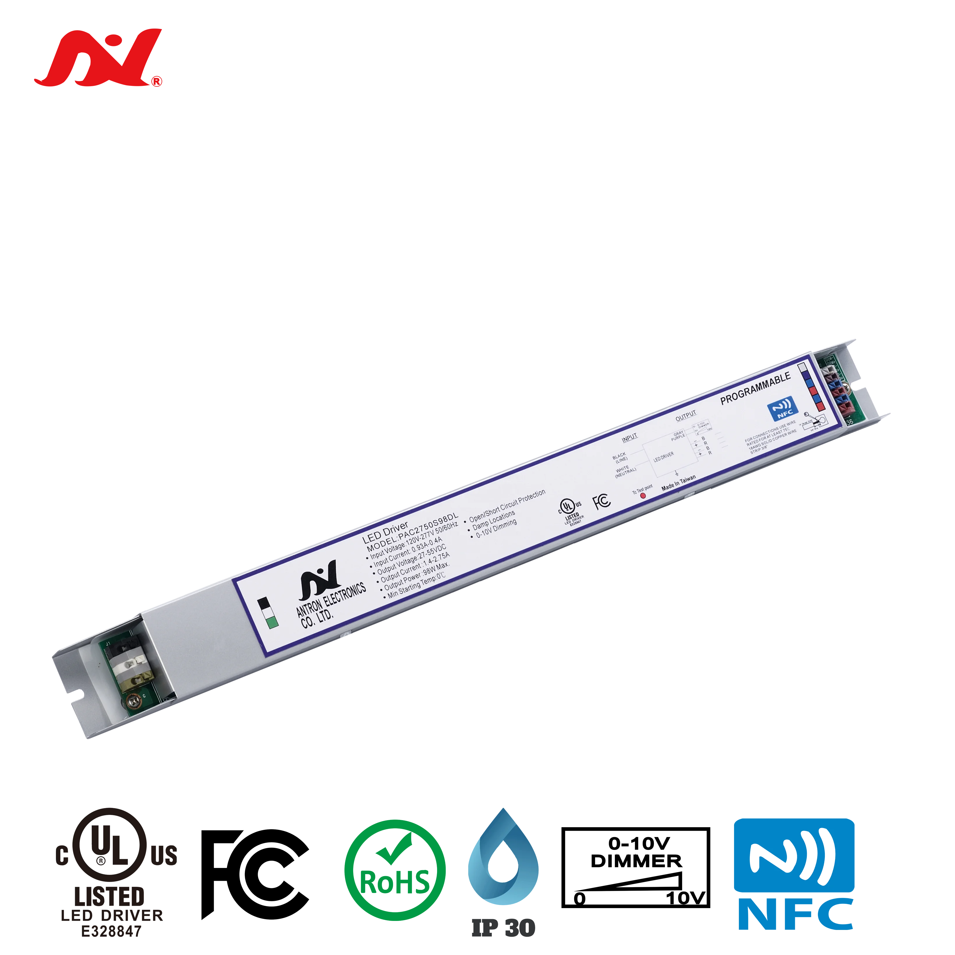 NFC 80W 27~55V Programmable LED Driver for LED Lamp
