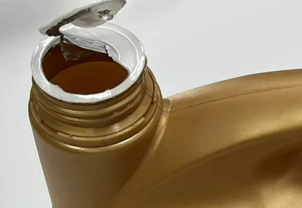 Good quality 36mm 47mm induction aluminum foil lift and pull seal liner wad for sealing to Mobil lift Total motor oil PE bo