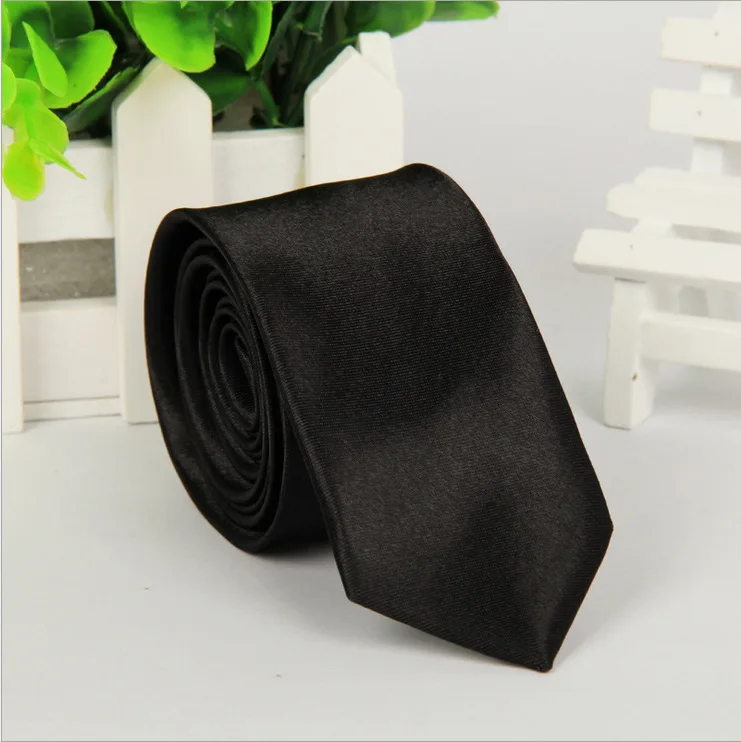 Wholesale 24 Color 5CM Slim tie Solid Color Sage Green Polyester Narrow Skinny Neckties For Man