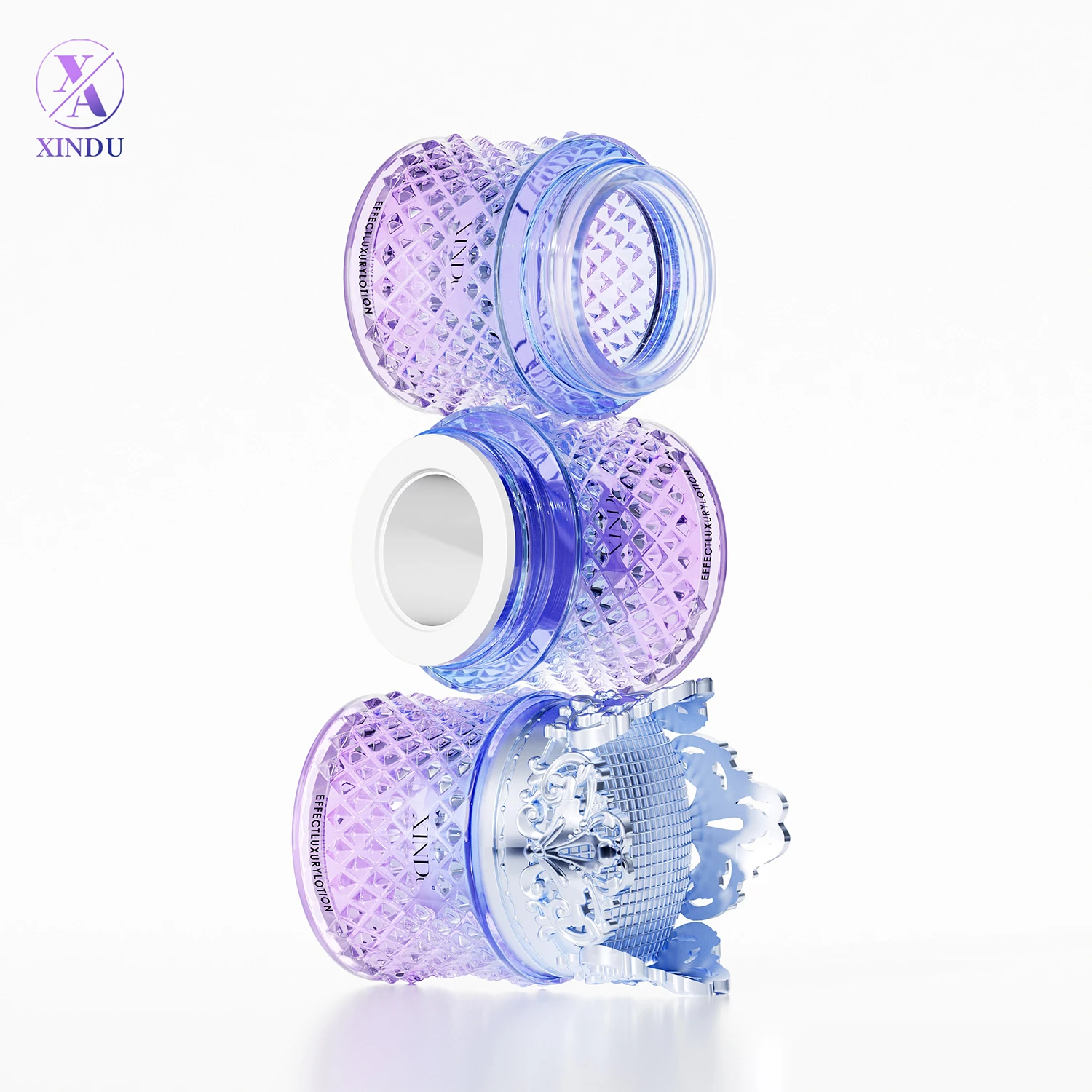 Wholesale Price Jar Glass Cream Cream Jar 30g 50g Luxury Skincare Packaging Antique Gold Crown Cap Glass Eye Cream Bottle