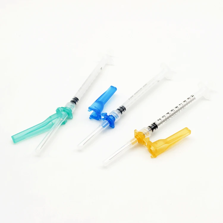 Disposable Medical Safety Syringe with Needle Protection
