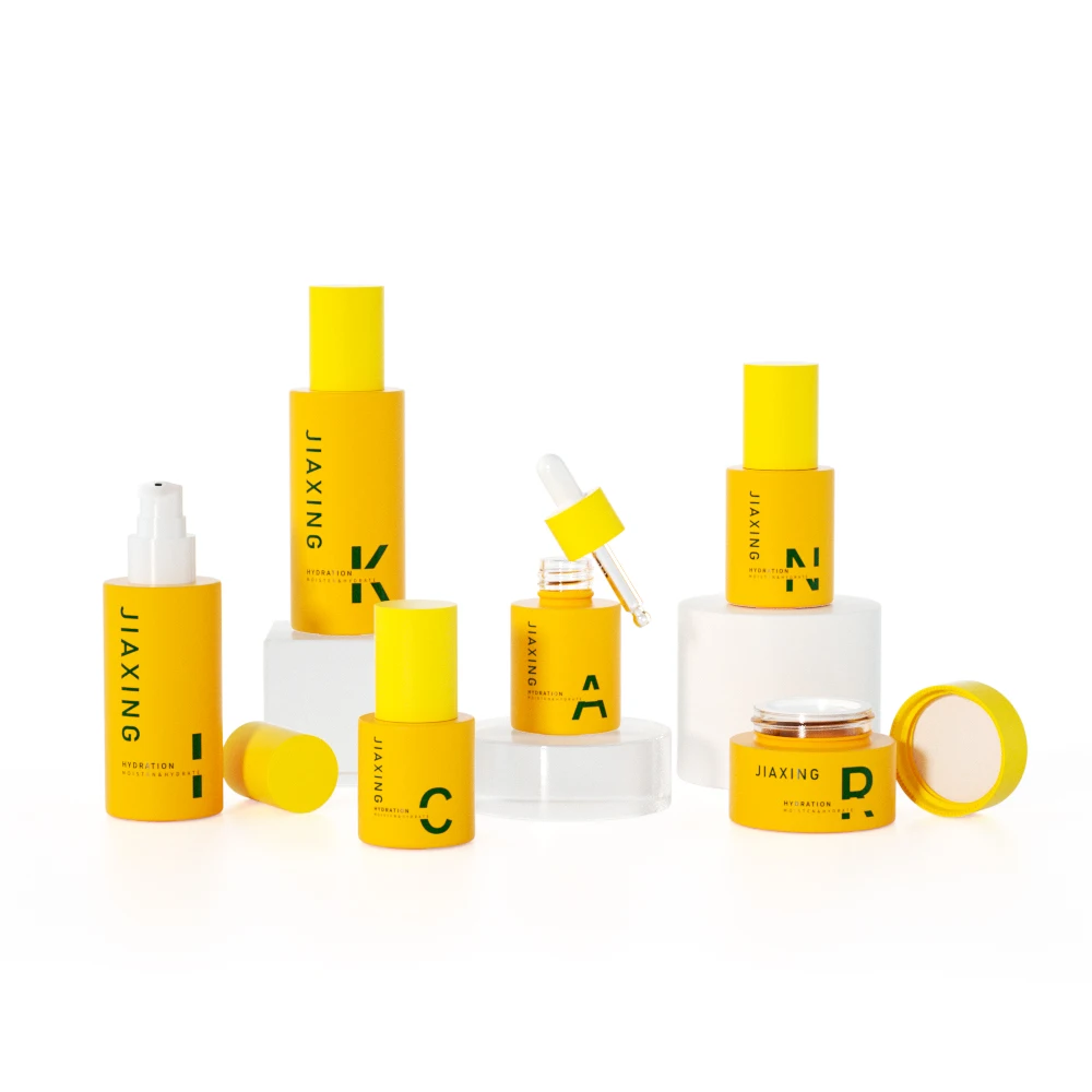 wholesale 30 40 50 60 100 120 150 ml skincare packaging empty luxury cosmetic glass lotion pump bottle and cream jar