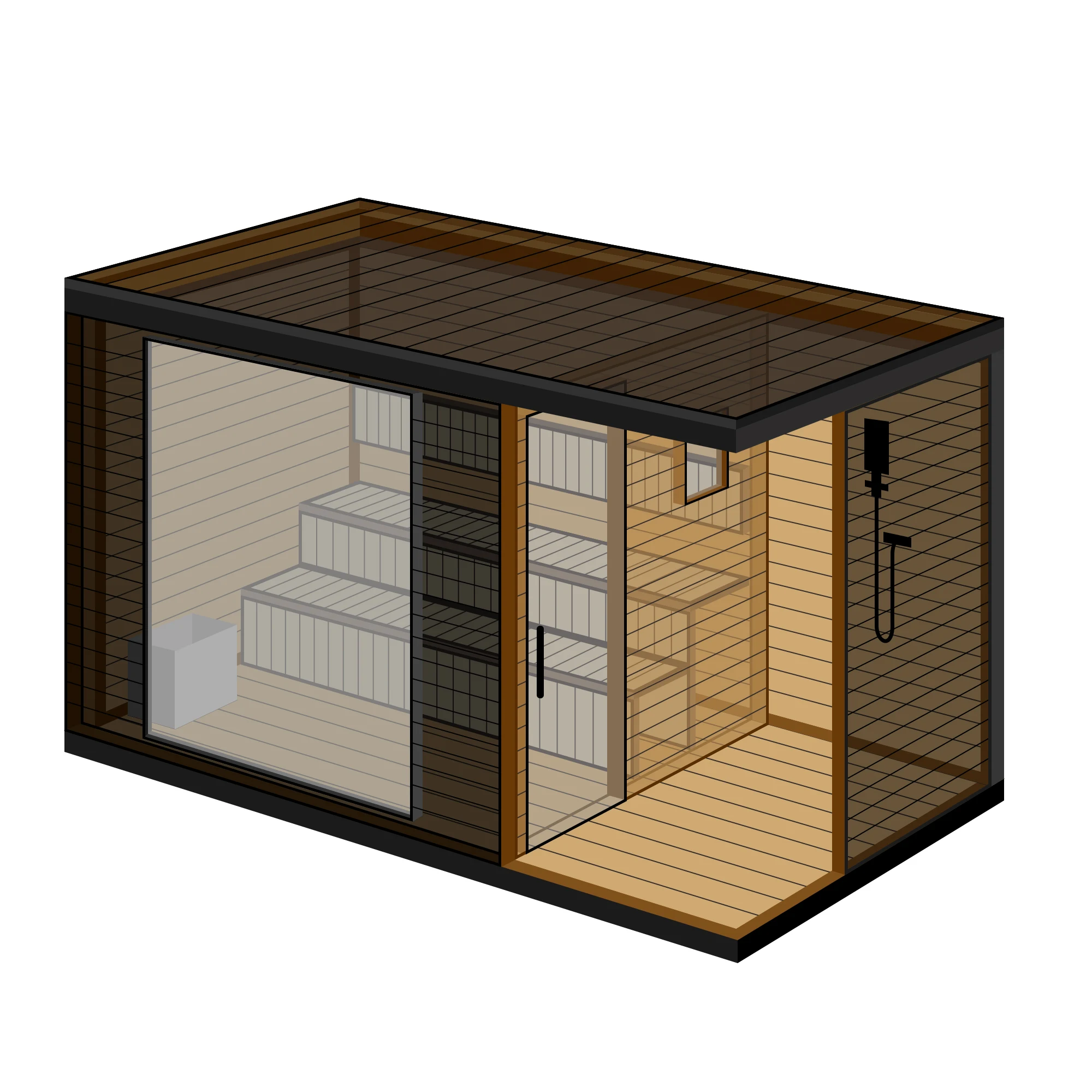 Modern Style Prefabricated Bathroom Cabin Acrylic Modular Prefabricated Family Container Room Frameless Kitchen Bathroom Bedroom