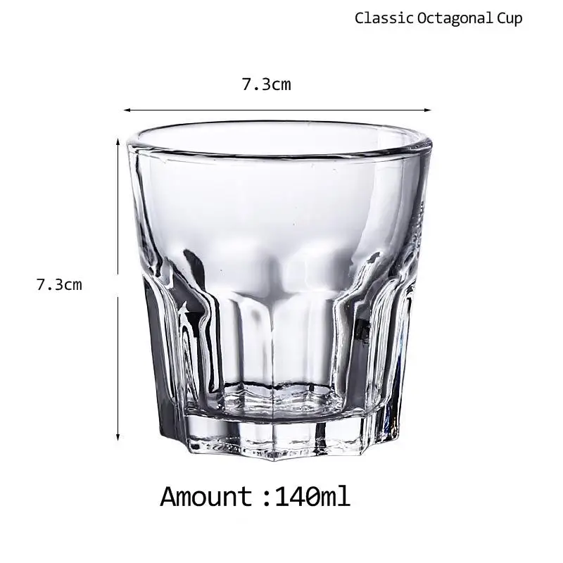 Hot Selling Thickened Tempered Glass Octagonal Glass Bar KTV Beer Whiskey Glass Home A Tea