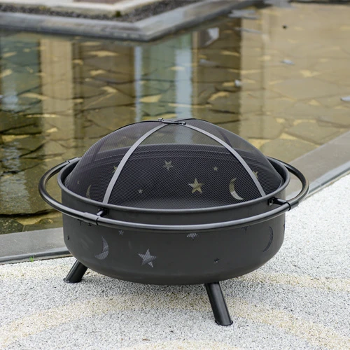 High Quality Outdoor Garden Wood Burning Fire Pit Portable Moon Star Design Fire Pit for Camping Heating