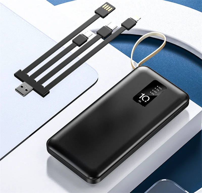 Мобильный телефон power bank Быстрая зарядка со шнуром большой емкости 5000 мАч Портативный Открытый