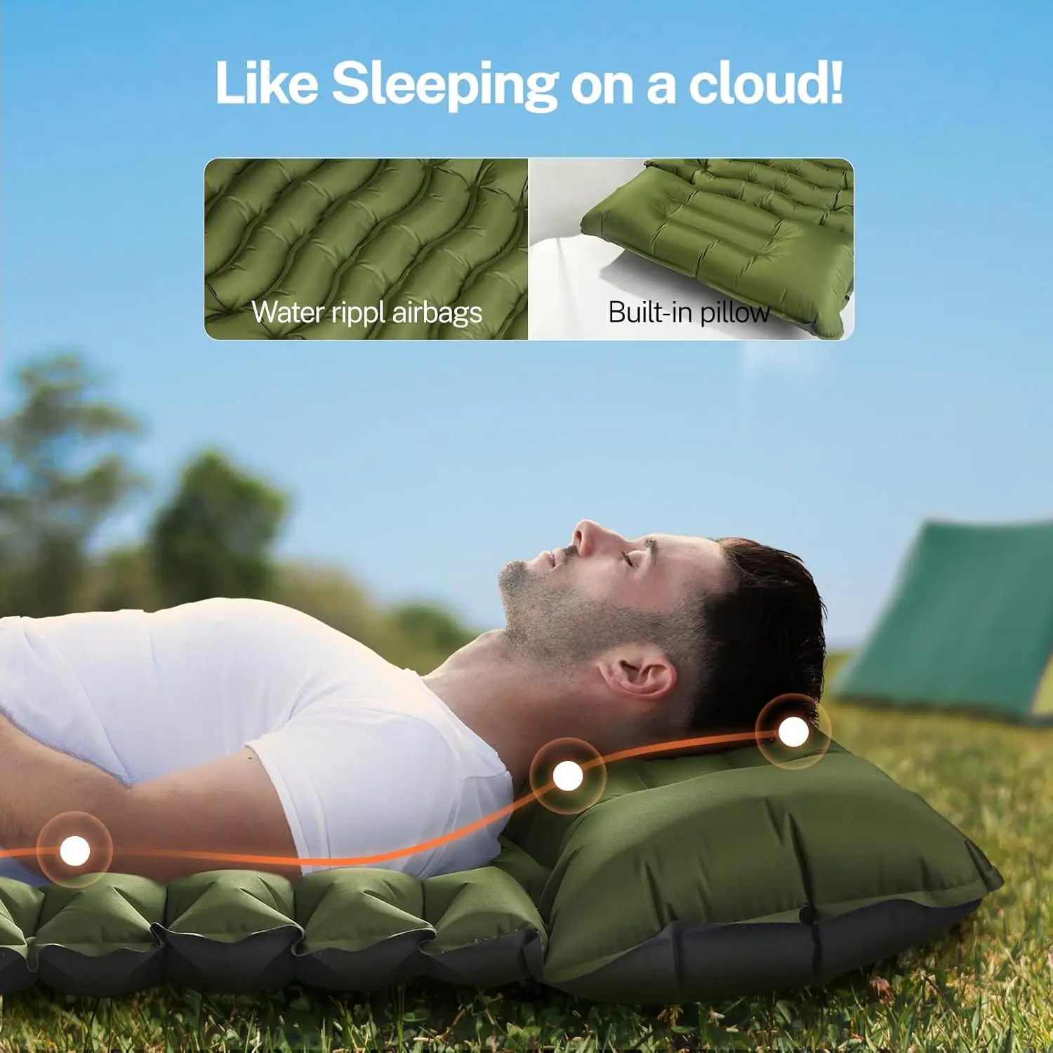 Double Size Inflatable Mattress Air Bed Sleeping Pad With Built In Pillow Electric Pump For Camping Home Travel