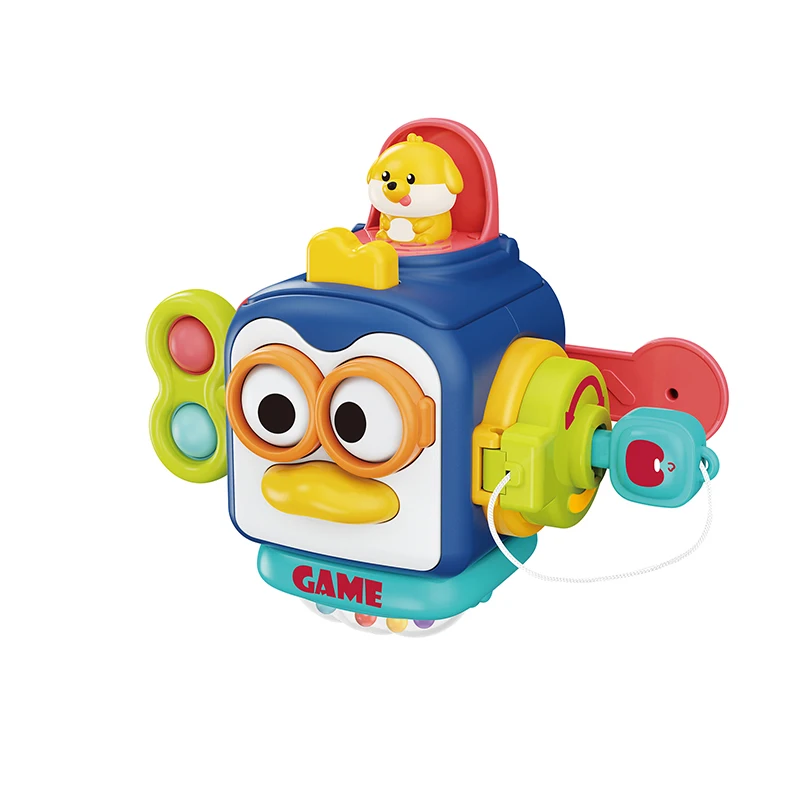 Baby Montessori Busy Boxes Toy Penguin Early Educational Sensory Toys Cube Puzzle Ball