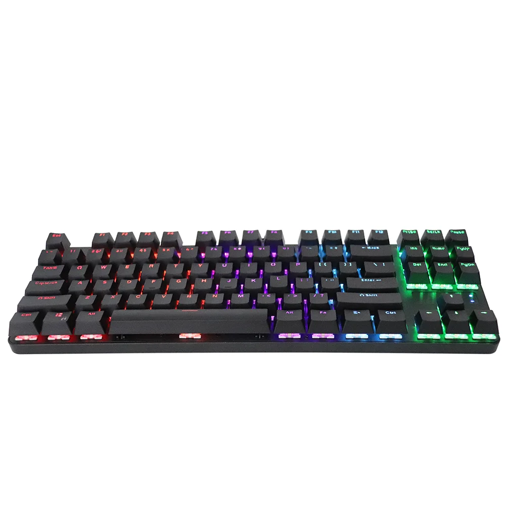 Wholesale Mechanical Keyboard 87 Keys Ergonomic Custom pc Computer Laptop RGB Backlit Gaming Mechanical Keyboard