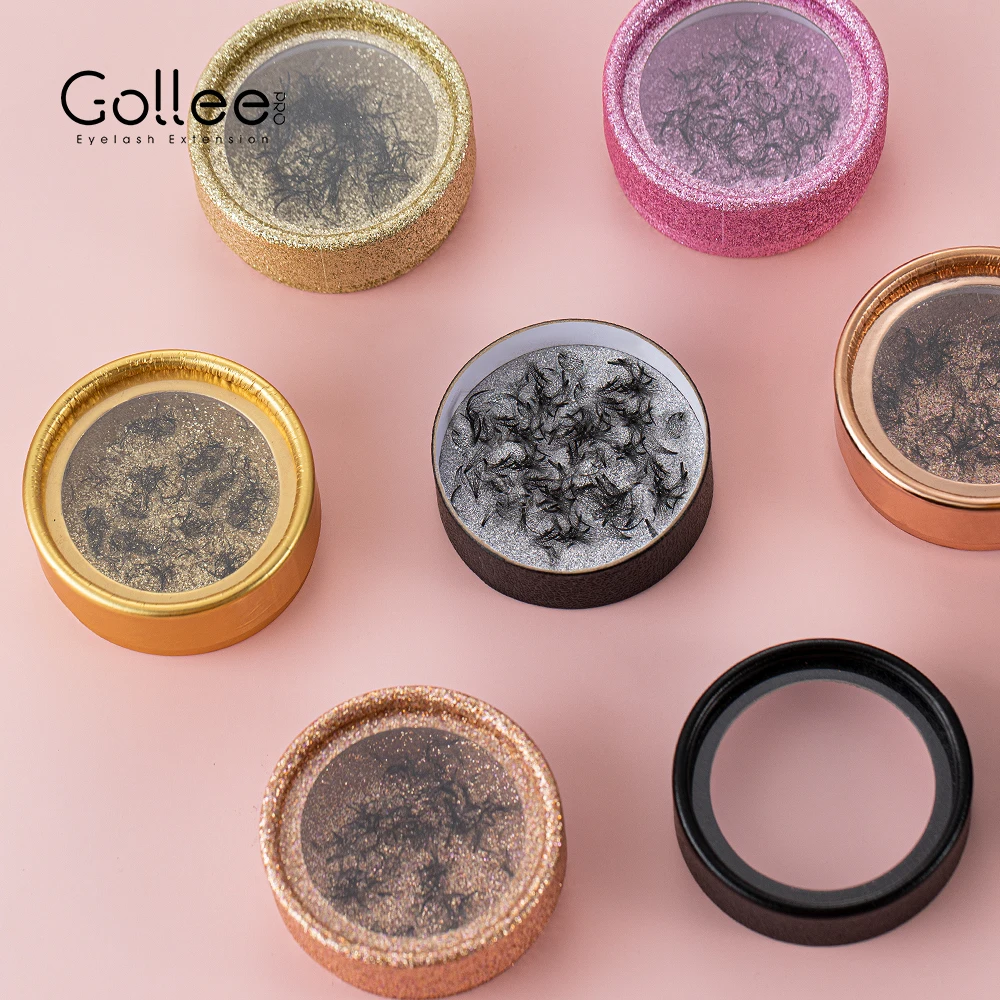 Gollee Cute Volume Matte Black Dark Fluffy Lash Extensions Fans Lash Tech Pre Made Lash Extension Fans J Curl Eyelash Extensions