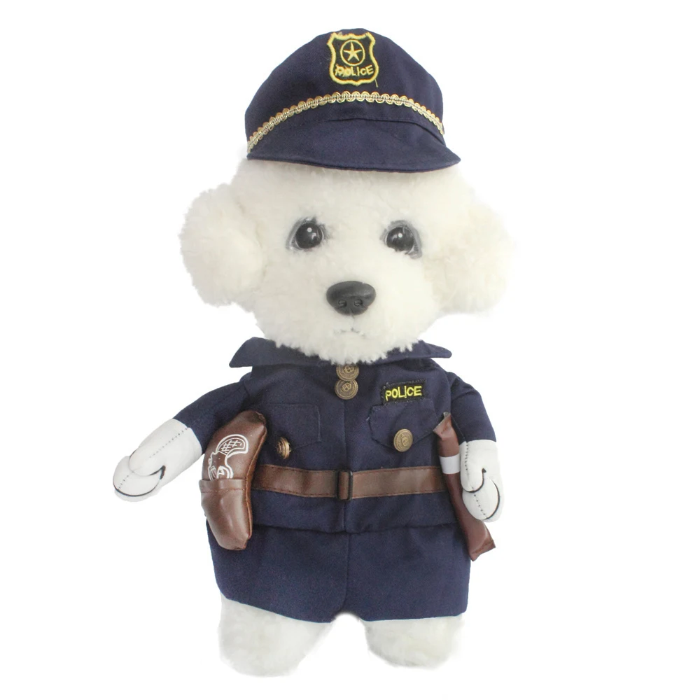 pet clothes wholesales Cat Cosplay polyester black  police  set dog clothes  for dogs cats