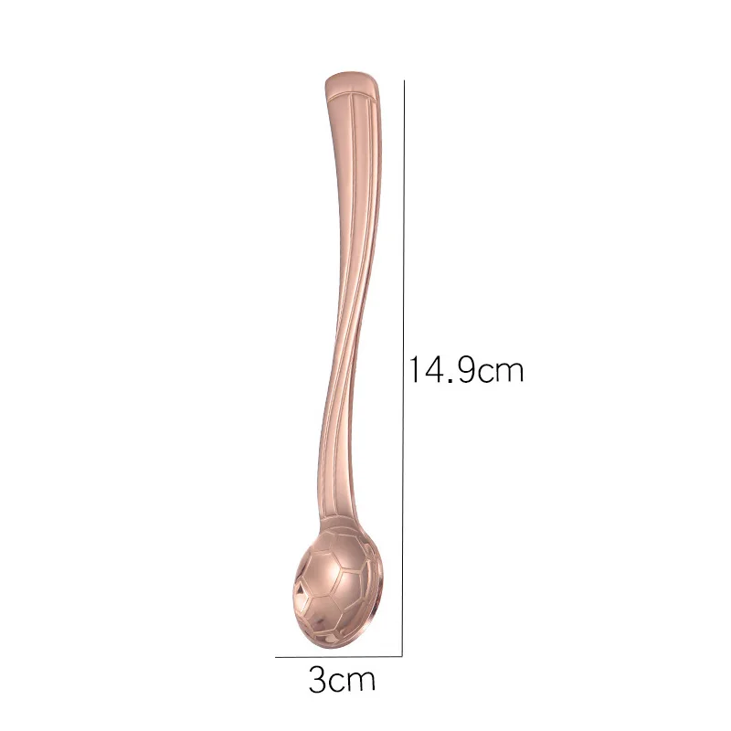Yangjiang Factory High Quality Creative Football 18/8 Gold Stainless Steel Spoon Coffee Tea Dessert Salad Spoon