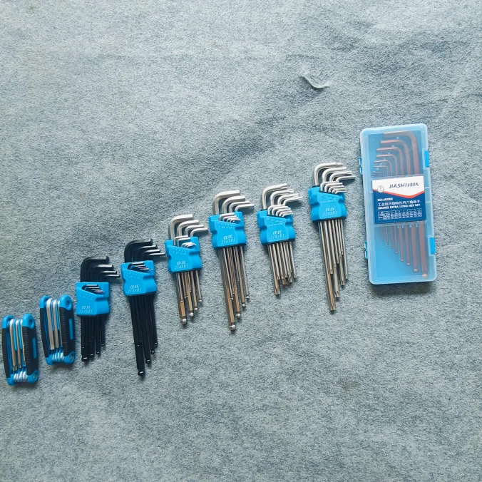 8-piece Set Folding Multi-functional CRV Hexagon Ball Head L-type square Pin Key Set Hex Wrench