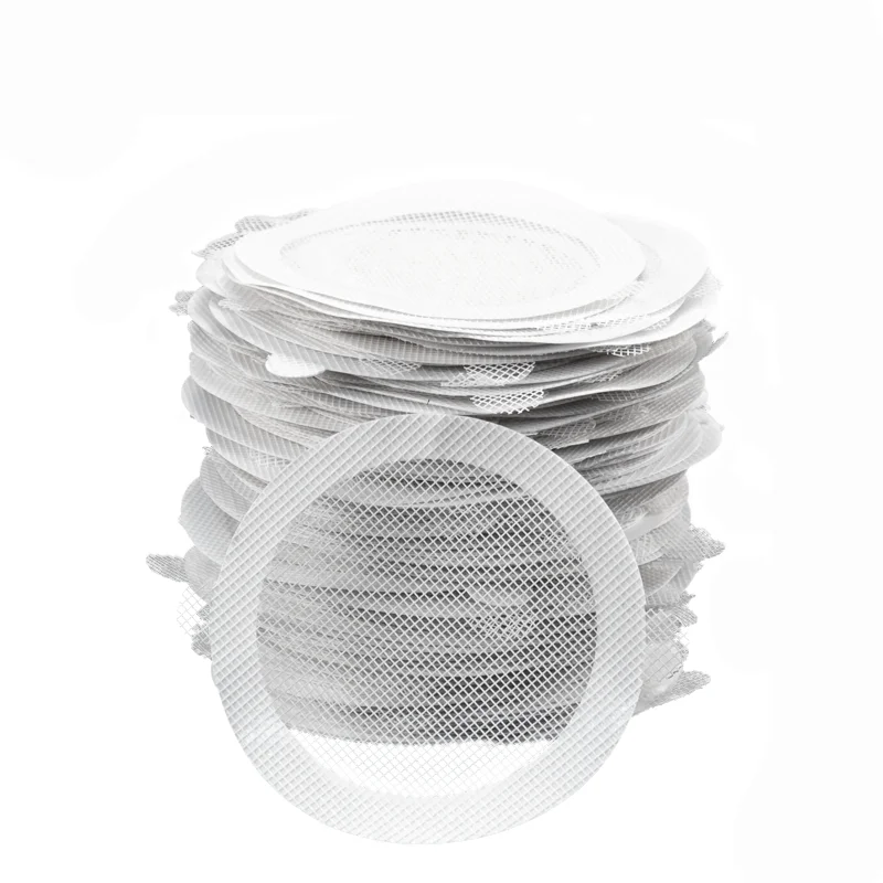 Wholesales self adhesive hair catcher for tub floor drain mesh stickers shower drain hair catcher disposable pack mesh stickers