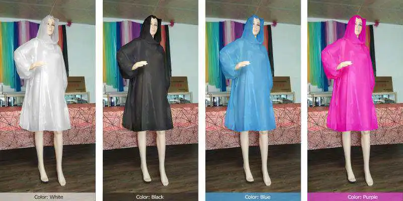 Raincoat Women Ladies Waterproof Poncho Style PE Wholesale New Outdoor Travel Adults Girls Colors Ponchos Custom Designs Print