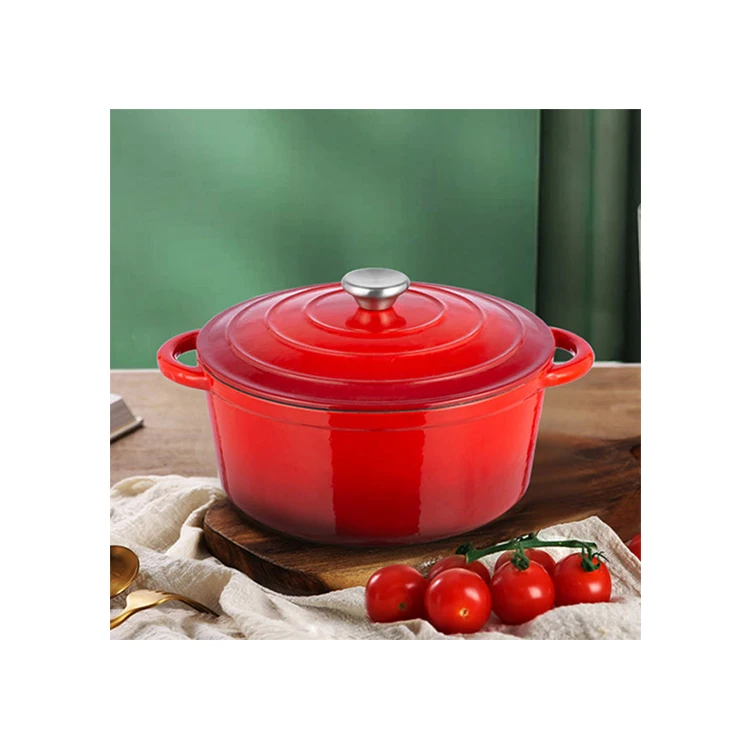 Bright Houseware Dutch Oven Cocotte Cast Iron Casserole Enamel Cast Iron Casserole Soup Pot High Temperature Resistant 24cm