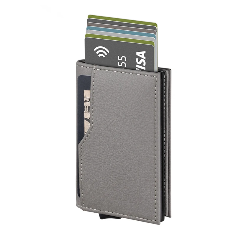 Wholesale Leather Mens Metal Wallet Credit Card Holder Gift Box Other Wallets