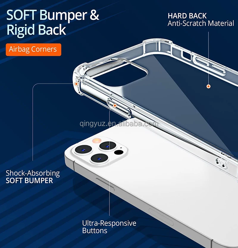 Transparent Case Clear Slim Fit Grip Shockproof Bumper Anti-Scratch Handy Case For Redmi note 11 pro(5g) huawei P30 Lite S22