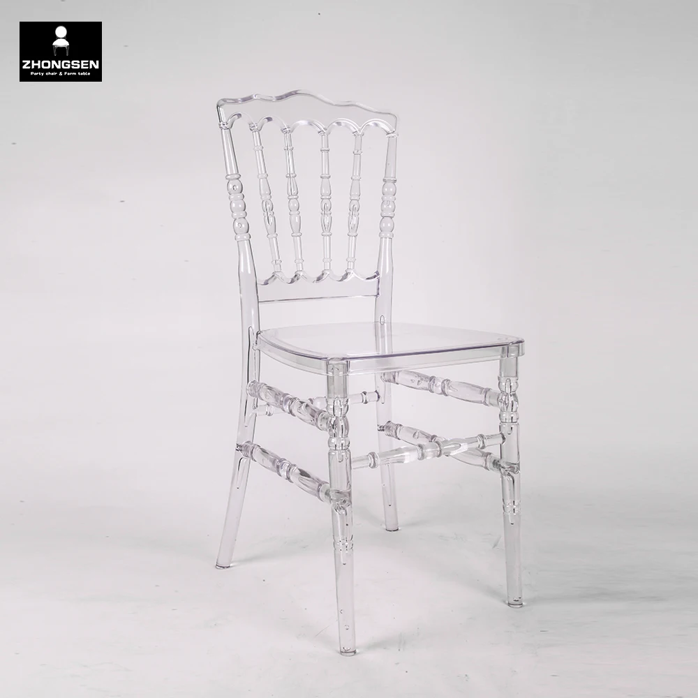 Wholesale Luxury Hotel Banquet Chairs for Wedding Event Party Crystal Clear PC Resin Tiffany Napoleon Chair