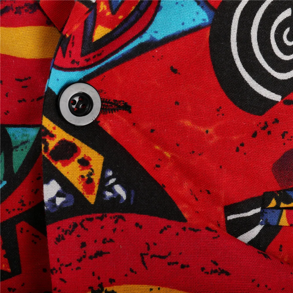 Wholesale Men Abstract Printed Brazer New Linen Slim Party Single Breasted Blazers Formal Set For Men Sehe Fashion