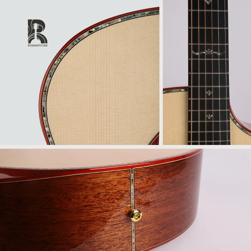 A650-JCB R Wholesale  high class#A Solid Spruce acoustic guitar all solid  Mahogany 41inch cutaway acoustic guitar