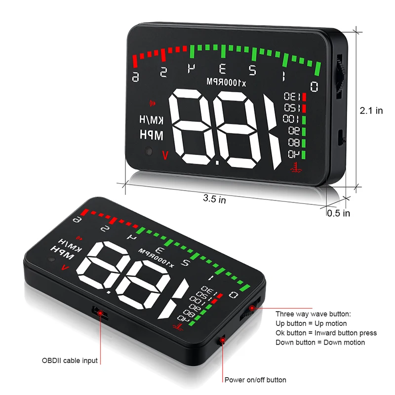 2023 hot sale Newest Head Up Display Car OBD Windshield for car Projector HUD Display Shift Reminder Water Temp